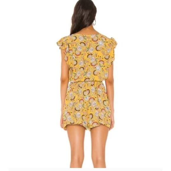 Sanctuary Artist Floral Button Down Flutter Romper-  Size L - Picture 3 of 10